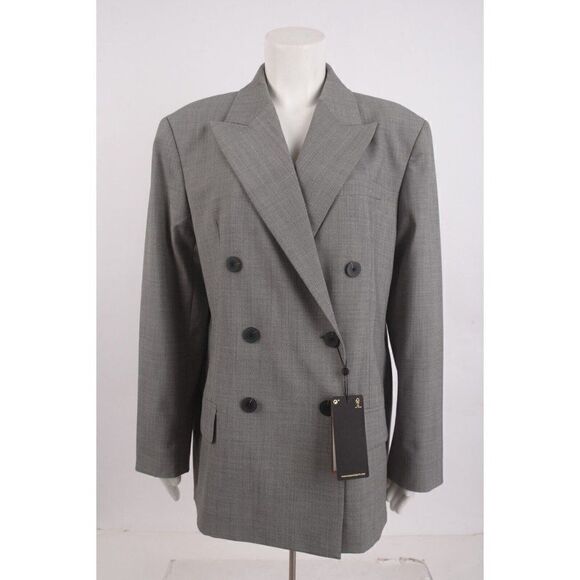 Massimo Dutti Womens Double Breasted Blazer Jacket US 6 EU 38 Gray 6030/539 NWT - Picture 1 of 7